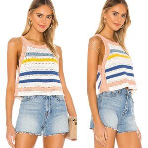 NWT Crochet Rainbow Knit Striped Tank Top Y2K 90s
